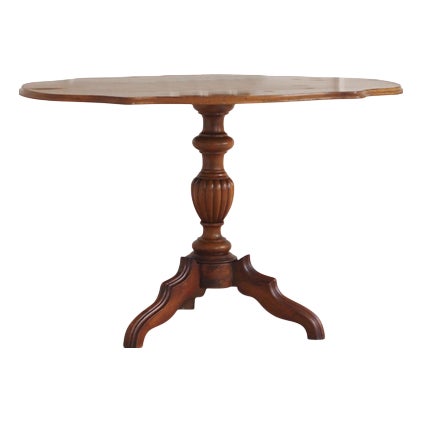 Antique French Louis Philippe Style Walnut Pedestal Table, 1850 For Sale