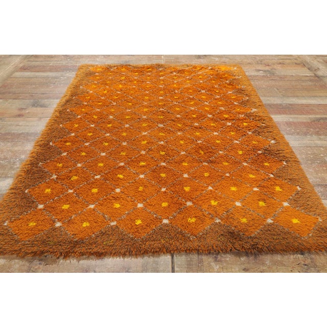 Textile Vintage Danish Rya Rug With Scandinavian Modern Style 04'00 X 06'06 For Sale - Image 7 of 9