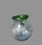 Vintage Colorful Mexican Hand-Blown Art Glass Attached Handle Pitcher Festive Green Rim For Sale - Image 4 of 6