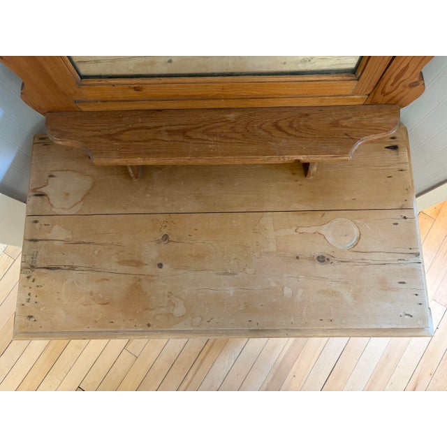 Antique Scrubbed Pine Dressing Table W/ Mirror For Sale - Image 10 of 10