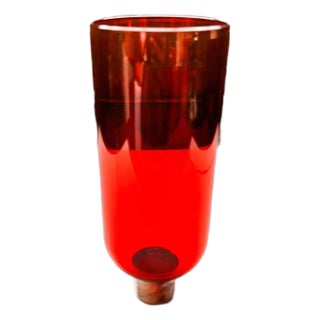 Vintage Baccarat Crystal "Hurricane Lamp" With Silver Collar | Signed Mid-Century Modern Candle Holder For Sale