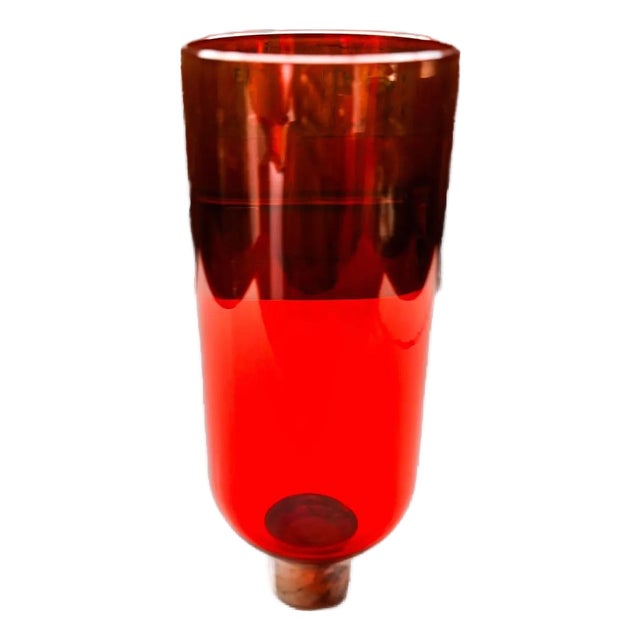 Vintage Baccarat Crystal "Hurricane Lamp" With Silver Collar | Signed Mid-Century Modern Candle Holder For Sale