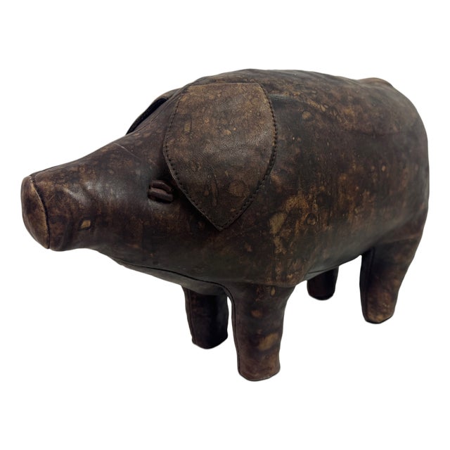 Vintage Leather Pig by Dimitri Omersa for Liberty and Abercrombie and Fitch, 1970s For Sale