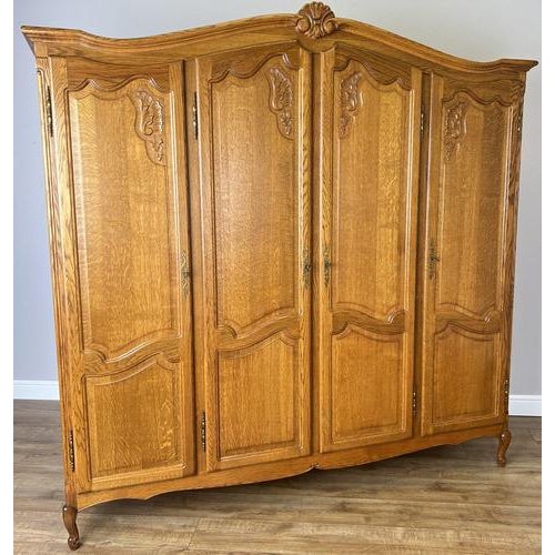 Vintage French Louis XVI Style Oak Wardrobe For Sale - Image 11 of 11