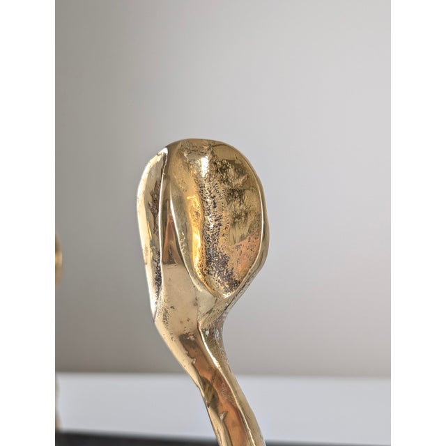 1970s Brutalist Sculptural Bronze Andirons, 1970s, Set of 2 For Sale - Image 5 of 15