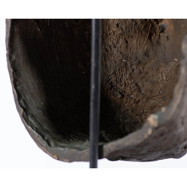 Mid 20th Century Abstract Bronze Sculpture of a Face For Sale - Image 5 of 11