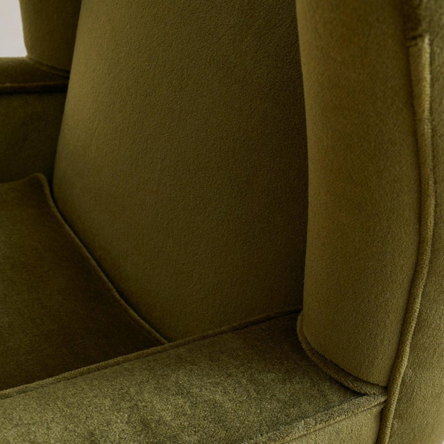 Italian Forest Green Velvet Lounge Chair with Down Cushion, 1950s For Sale In Chicago - Image 6 of 11