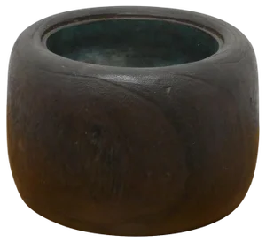 Japanese Sculptured Wood Brazier with Copper Liner, 1880s