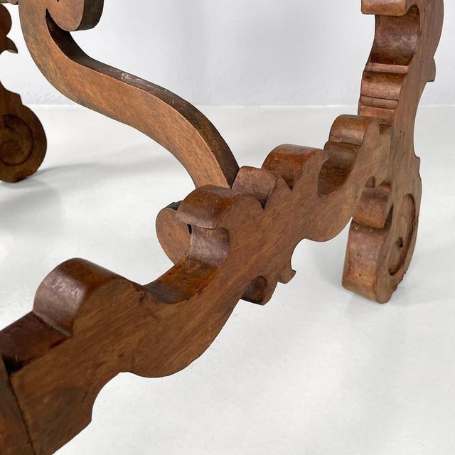 Italian Wooden Fratino Table with Decorated Legs, 1700s For Sale - Image 16 of 18
