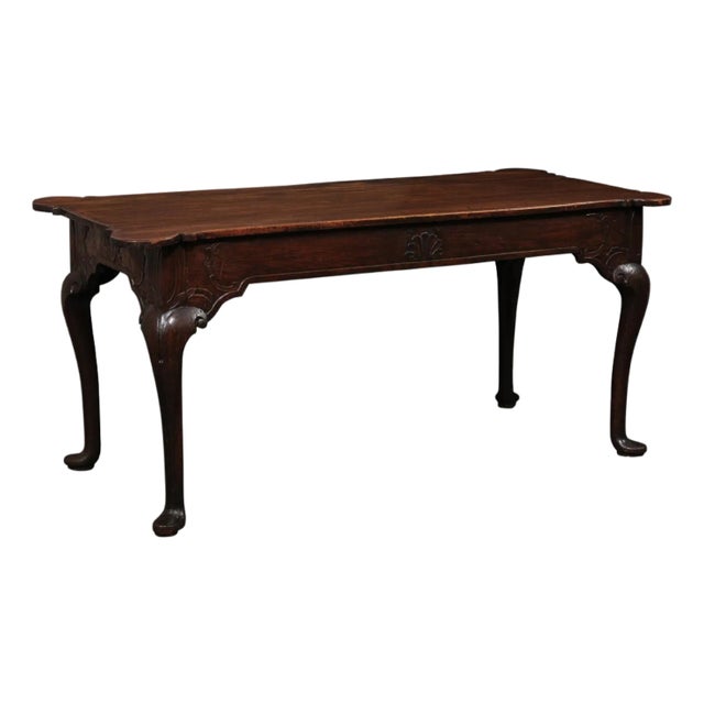18th Century Portuguese Baroque Walnut Carved Console Table For Sale