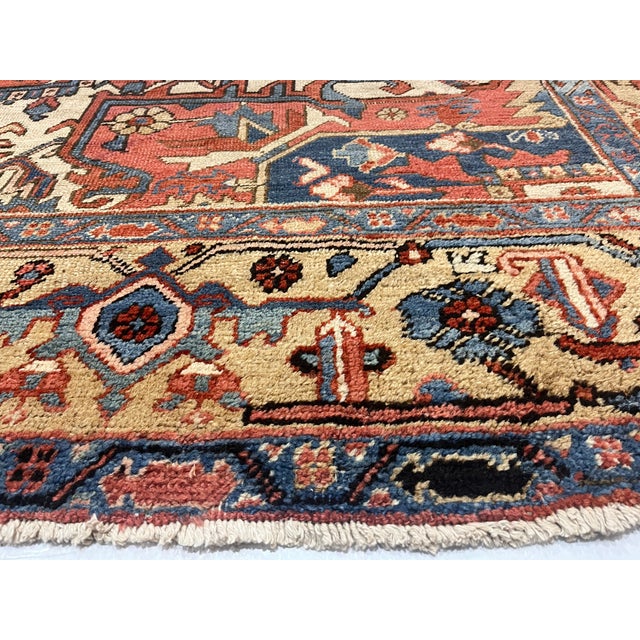 Antique Persian Serapi Rug 9’4” X 12’4” For Sale - Image 4 of 7
