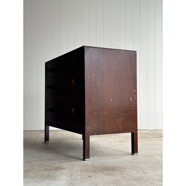 Vintage Norman Bel Geddes Steel Chest of Drawers With Mirror & Brass Pulls, C. 1930s For Sale - Image 14 of 18