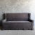 Mid-Century Modern Slip Covered Settee Bench in Stone Washed Linen For Sale - Image 3 of 7