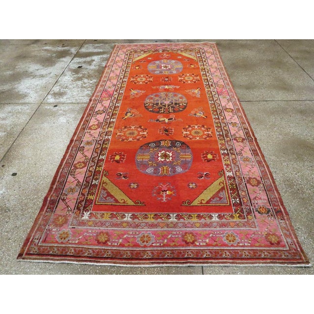 Galerie Shabab Collection Early 20th Century East Turkestan Khotan Rug For Sale - Image 4 of 9