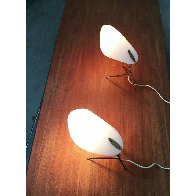 Mid-Century German Acryl and Brass Tripod Table Lamp from Cosack, 1960s, Set of 2 For Sale - Image 4 of 18