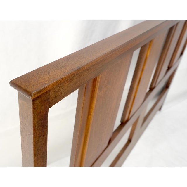 Wood Walnut c1970s Baughman Style Queen Size Headboard Bed Mid Century Modern MINT For Sale - Image 7 of 15