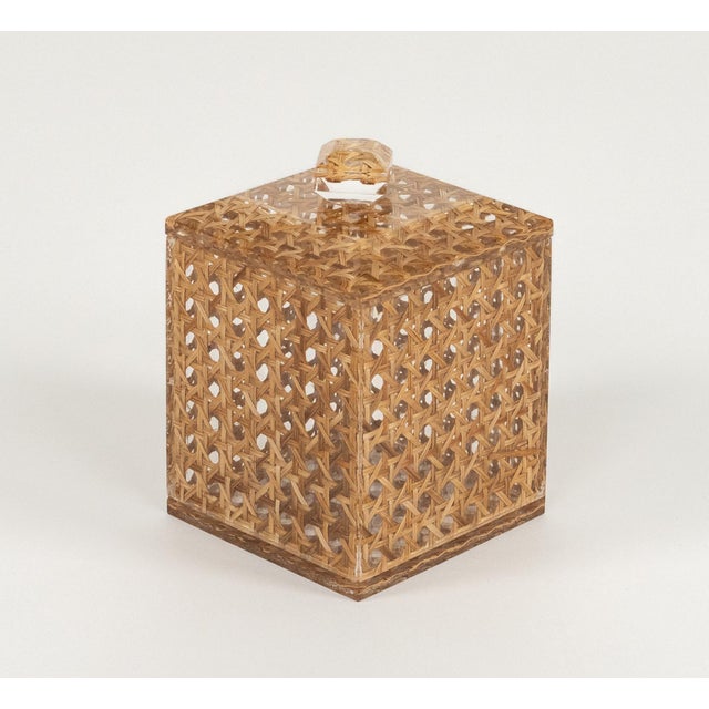 Mid-Century Modern Box in Acrylic and Rattan from Christian Dior, 1970s For Sale - Image 12 of 16