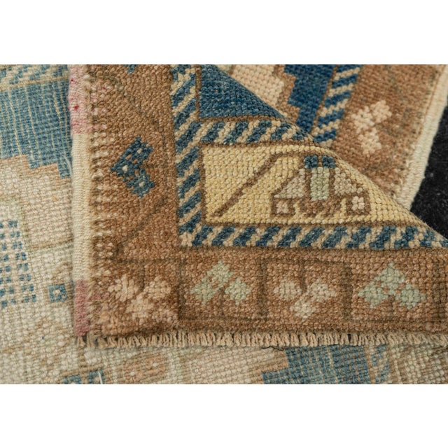 Turkish Mini Rug Oriental Hand Knotted Vintage Rug 1'9" x 3'6" #21263 For Sale In Houston - Image 6 of 8