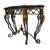 1980s Maitland Smith Tessellated Marble Console Table Wrought Iron Brass French Louis XV Style For Sale - Image 13 of 16
