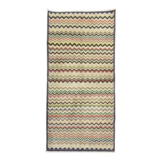 Wavy Vintage Turkish Deco Rug - 2'6" x 5'2" For Sale