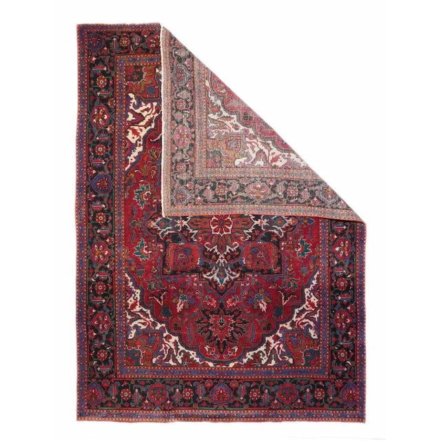 1960s Vintage Heriz Rug 8'0'' X 11'6'' For Sale - Image 5 of 12