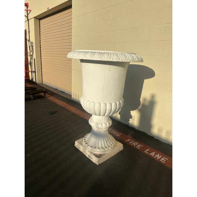 Vintage Classical Cast Iron Garden Urn, Circa 1960s For Sale - Image 4 of 10