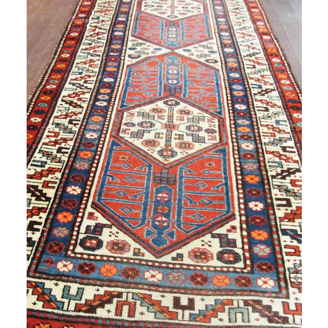 Tribal Antique Caucasian Kazak Kurdish Runner For Sale - Image 3 of 8