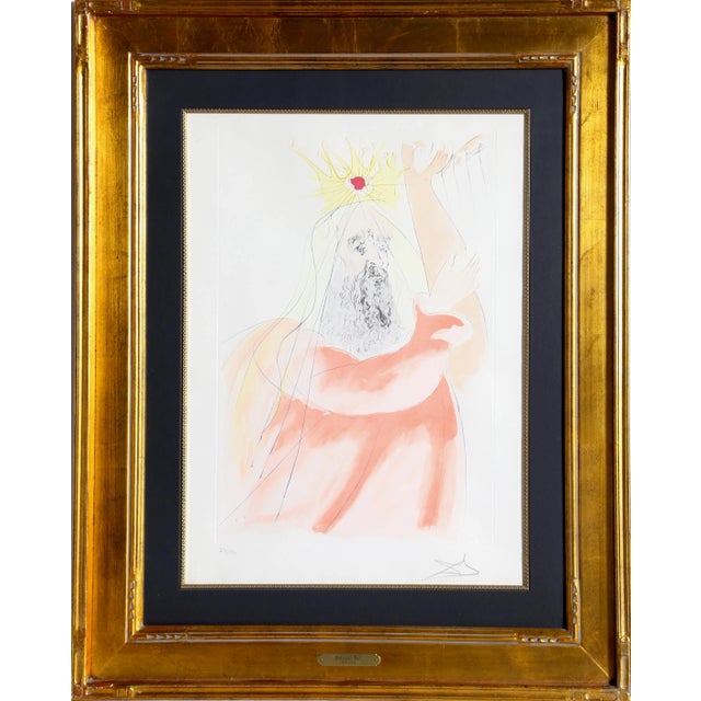 Drawing/Sketching Materials King David, Salvador Dalí Intaglio Etching and Color Pochoir, Signed and Numbered in Pencil For Sale - Image 7 of 7