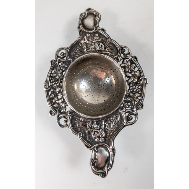 19th or 20th Century Silverplate Tea Strainer and Stand For Sale - Image 11 of 15