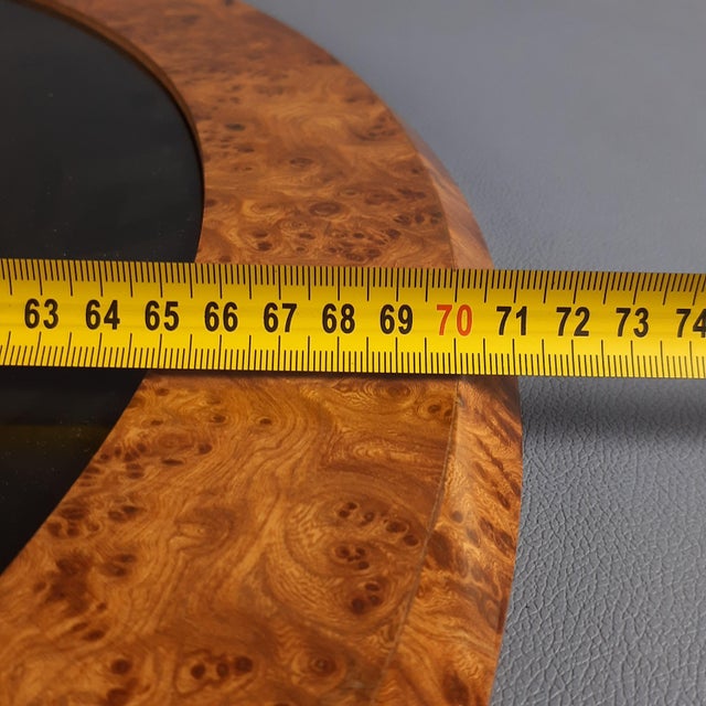 Large Vintage Round Inlaid Wood Deer Painting, Italy, 1960s For Sale - Image 11 of 12