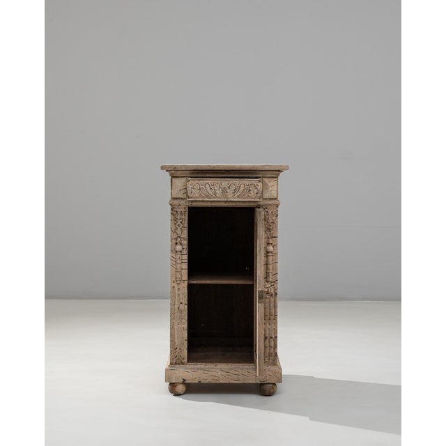 1890s French Renaissance Revival Oak Bedside Table With Drawer For Sale - Image 17 of 18