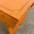 Tangerine 1970s Vintage Arts & Crafts Farmhouse Folk Art Painted Pine Bench For Sale - Image 8 of 11