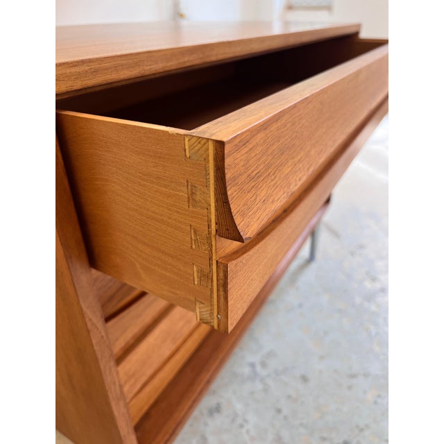 Chest of Drawers in Walnut with New Chrome Feet For Sale - Image 6 of 11