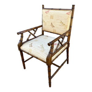 Chinese Chippendale Faux Bamboo Arm Chair