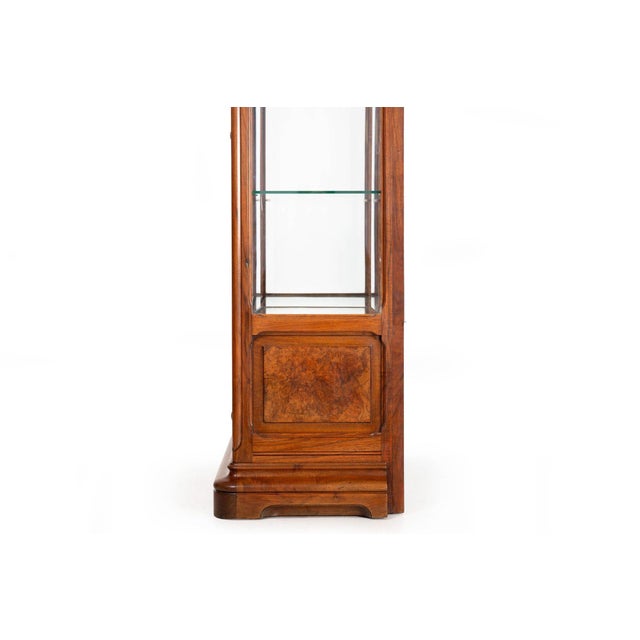Art Nouveau Carved and Burl Walnut Display Cabinet Circa 1900 For Sale - Image 13 of 18