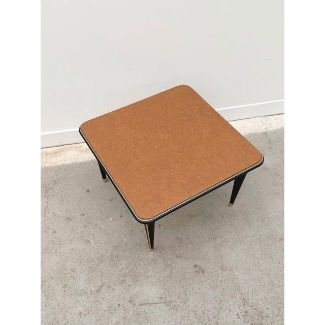 1960s Coffee Table in Imitation Leather and Glass, 1960 For Sale - Image 5 of 6
