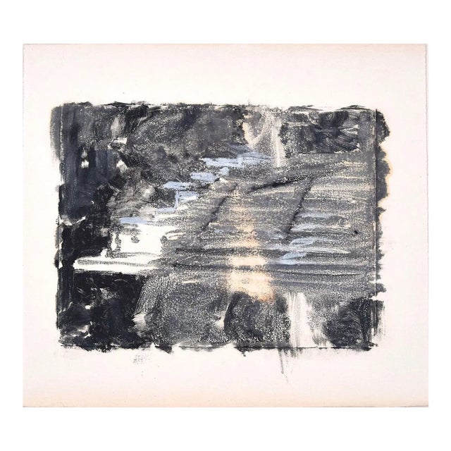 Abstract Shape - Original Tempera on Paper by D. Bonvallet Philippon 20th Century For Sale