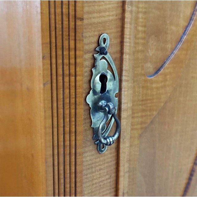 Wood Art Nouveua Cabinet with Floral Painting, 1910s For Sale - Image 7 of 9