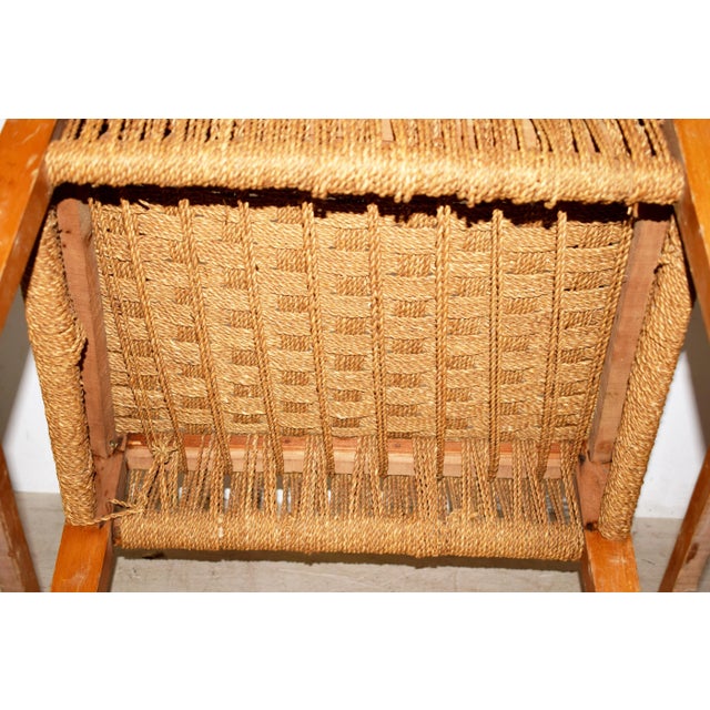 Set of Italian Wood & Cord Lounge Chairs, 1940s For Sale - Image 14 of 15