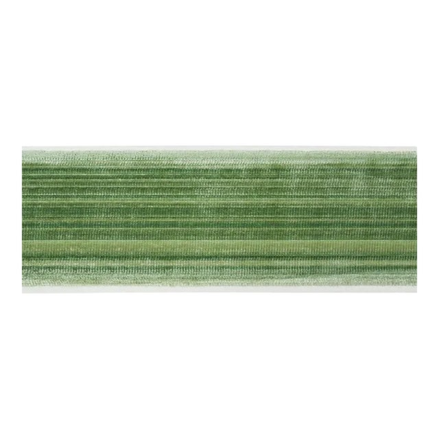 Schumacher Gaspard Velvet Tape in Emerald For Sale