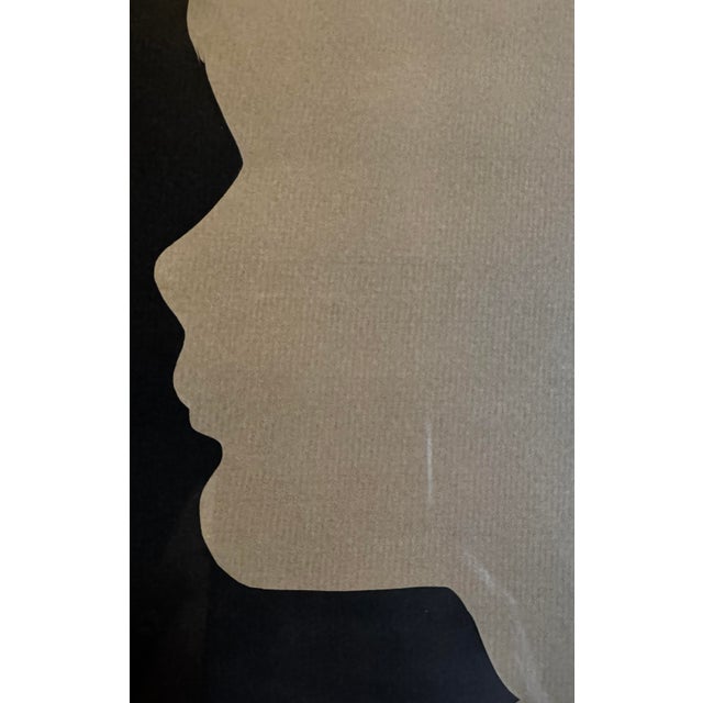 1960s Pair of Cut Paper Silhouette Portraits, Framed For Sale - Image 4 of 5