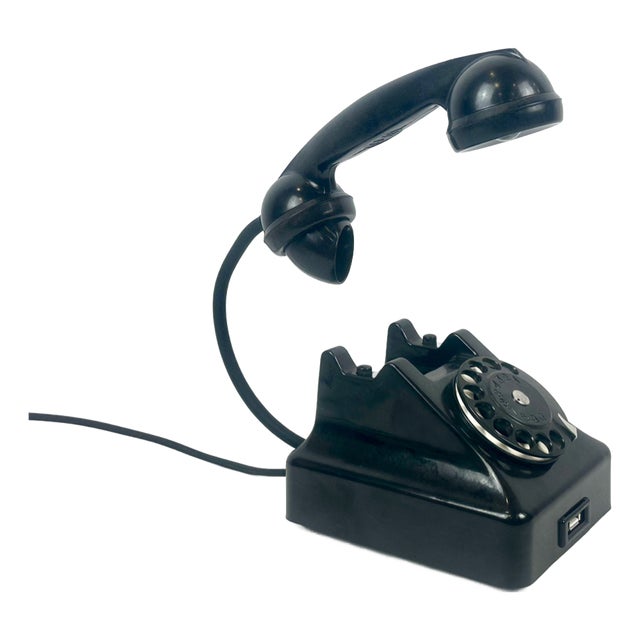 Polish Bakelite RWT Telephone Table Lamp, 1950s For Sale
