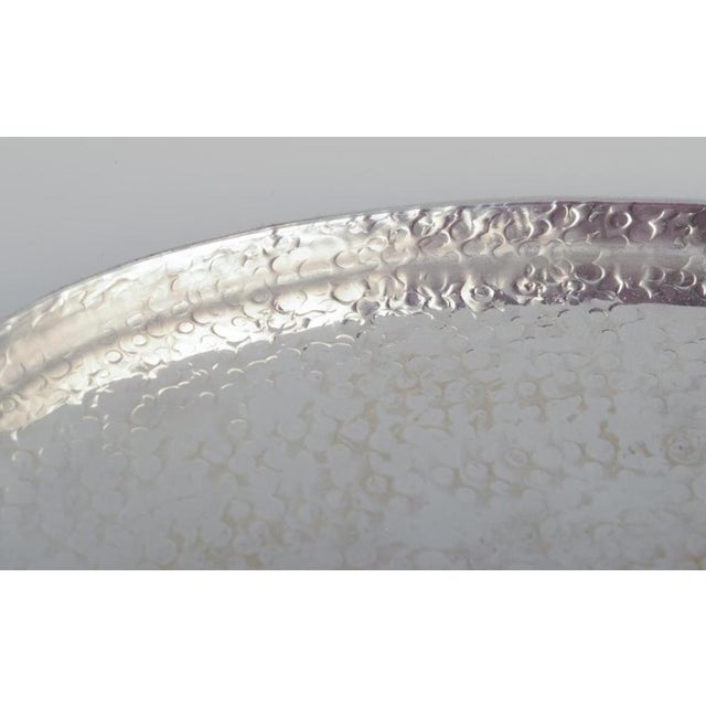 1970s Swedish Hammered Modernist Tin Tray by Lars Göransson, 1978 For Sale - Image 5 of 8