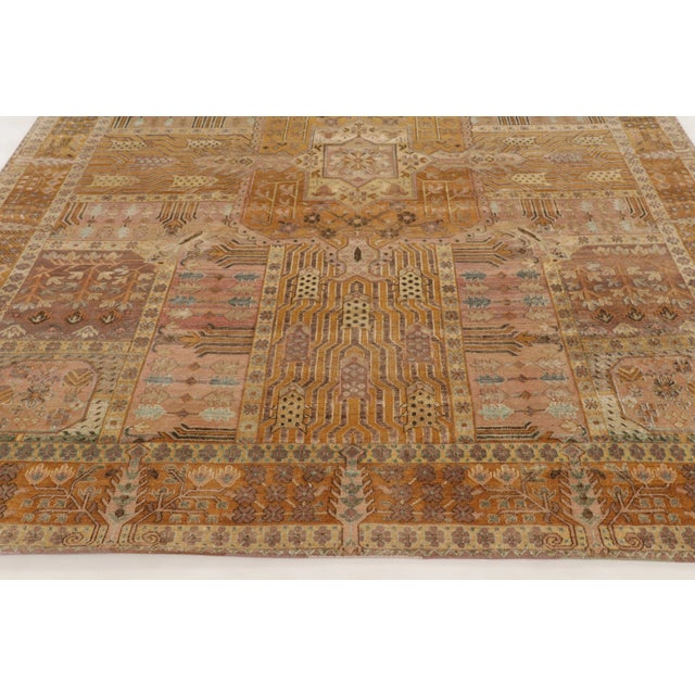 Hand-knotted in an exquisite blend of premium wool and natural silk, this contemporary Persian-style rug is a captivating...