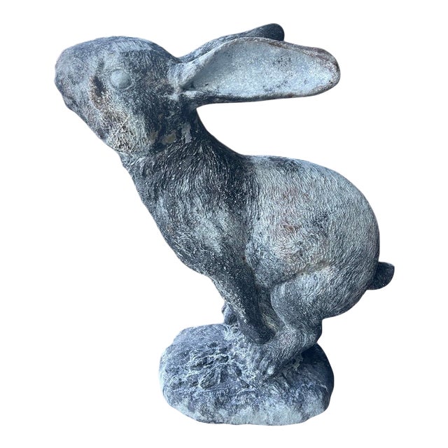Cast Iron Jackrabbit Garden Statue For Sale