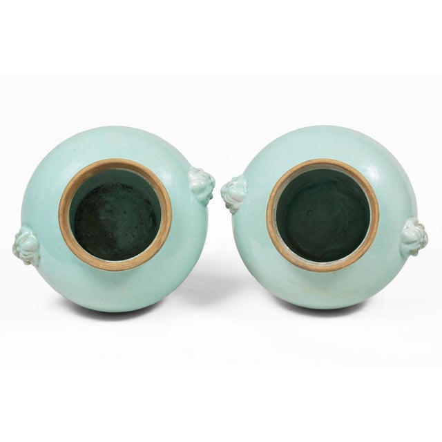 Celadon Late 19th Century Pair Chinese Celadon Vases With Lids For Sale - Image 8 of 9