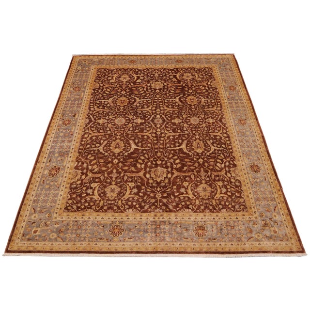 Classic Ziegler Brown Gray Hand-Knotted Wool Rug - 9'1'' X 11'4'' For Sale - Image 4 of 8
