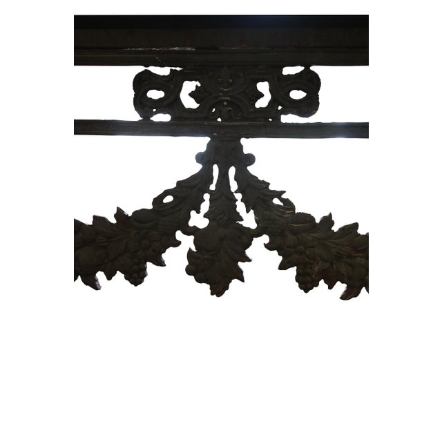 Late 19th Century 19th Century French Wrought Iron Console Tables With Slate Tops- A Pair For Sale - Image 5 of 8
