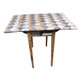 Extendable Italian Table with Diamond Pattern, 1980s For Sale