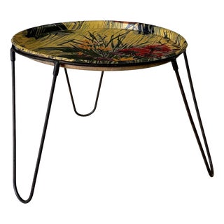 Vintage French Tripod Tray Side Table, 1950s For Sale